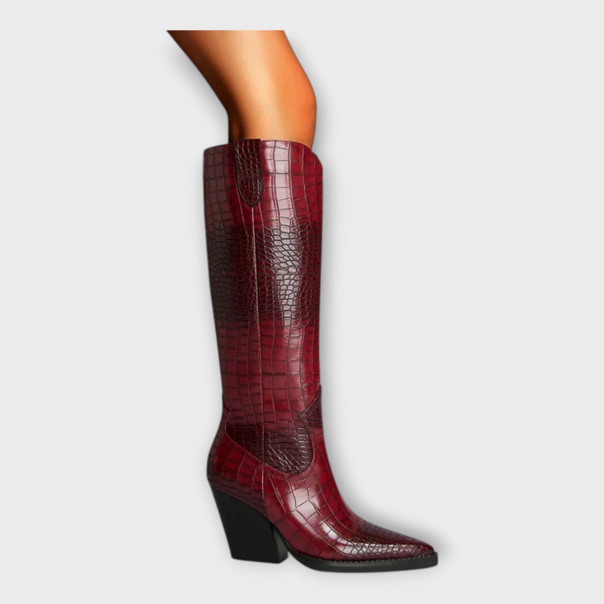 Krokodil Mintás Cipők Elegáns Sarokkal
