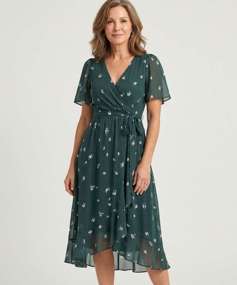 Chloé | Absztrakt Mintás Midi Ruha