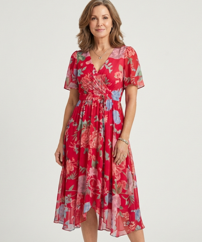 Chloé | Absztrakt Mintás Midi Ruha