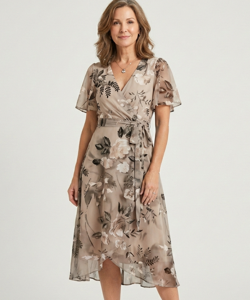 Chloé | Absztrakt Mintás Midi Ruha